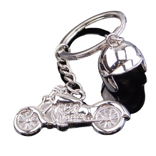Creative and personalized off-road motorcycle helmet key chain pendant men's advertising metal key chain small gift