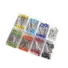 批发彩色玻璃头珠针服装立裁定位针耐高温高品质大头针盒装38mm