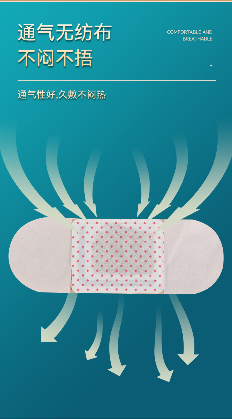 Mugwort Self-Heating Moxa Patch 5 Patches Per Box Warming Herbal Body Patch in use