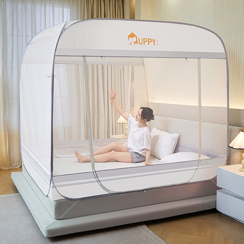Sin mosquiteros instalados, mosquiteros de Mongolia, mosquiteros de tres puertas, mosquiteros desmontables con cremallera superior a prueba de polvo al por mayor