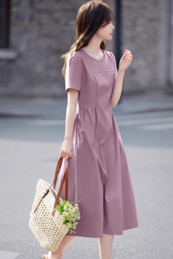 Đầm maxi nữ cotton thắt eo mùa hè 2026 dáng dài — Xanh da trờicolor, màu xanh đậu, màu tím chi tiết 1