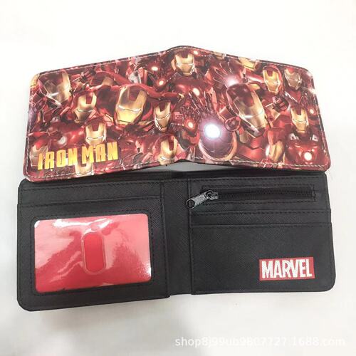 Superhero Series Iron Man Coin Purse Wallet Card Holder for Male and Female Students