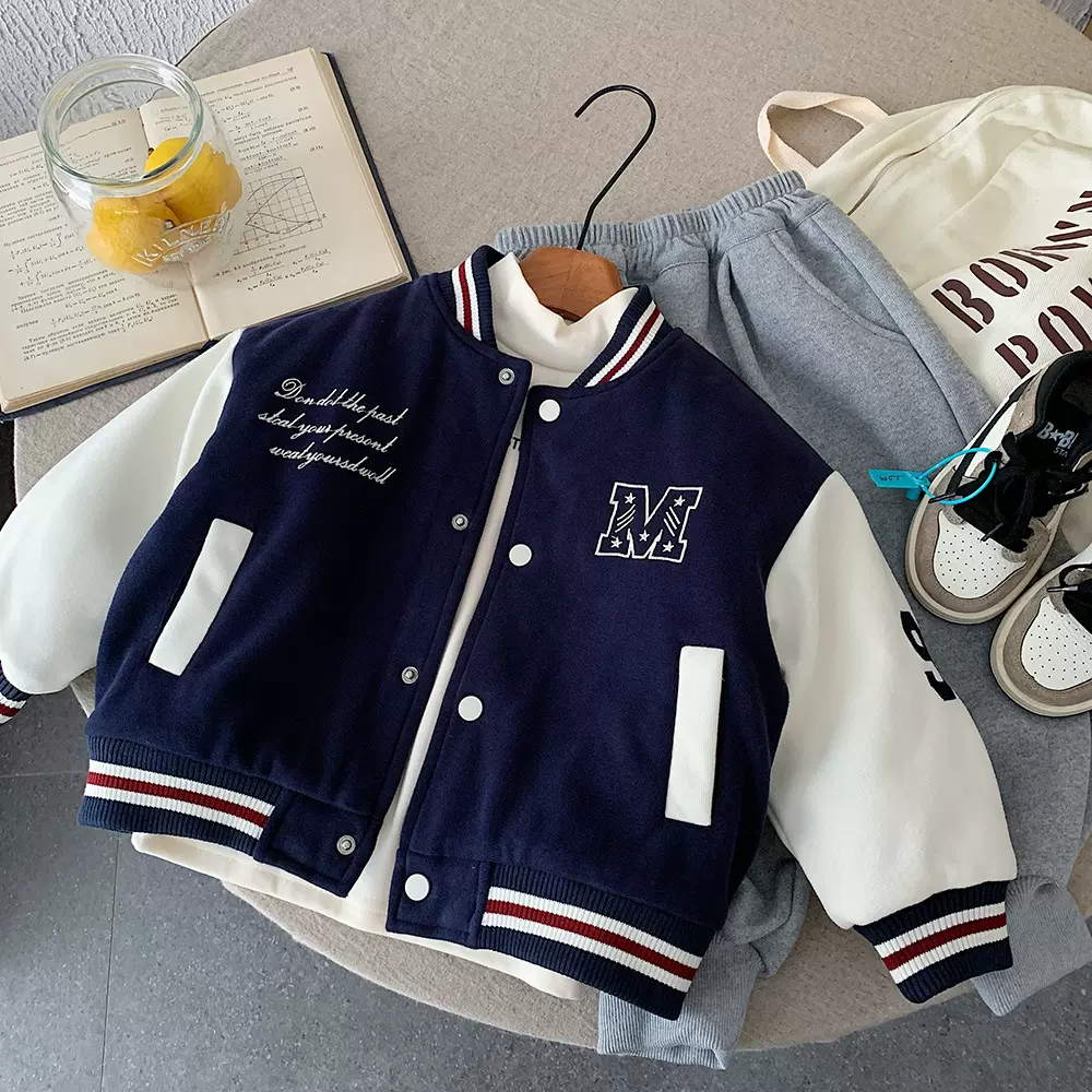 木野儿童冬季棉服湖州织里童装男女童韩版加厚棒球服保暖外套服饰