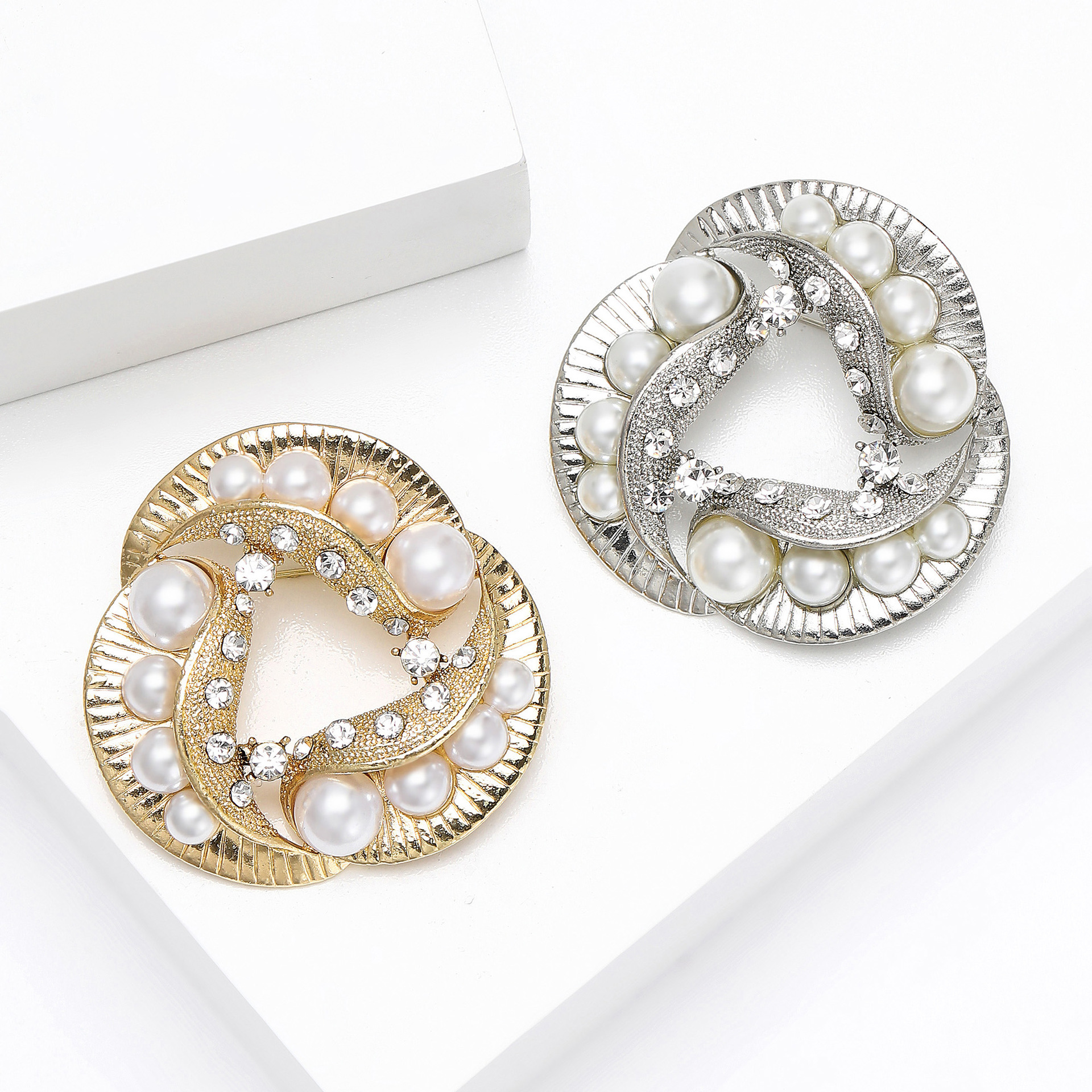 Eleganter Perlen Ring Brosche Damen Modisches Accessoire_voghion.com