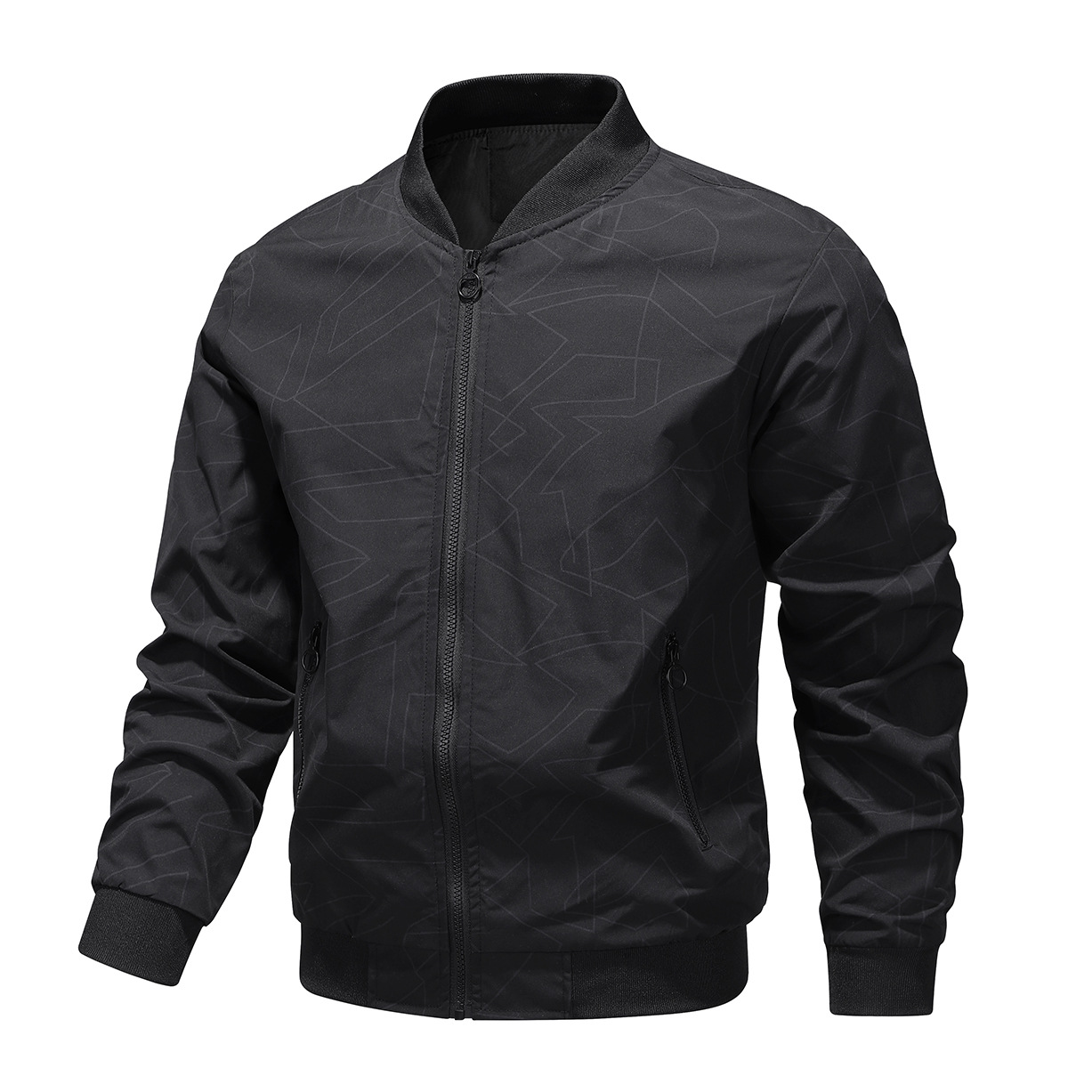 2024 chaqueta para hombre primavera y otoño simple moda joven béisbol cuello chaqueta casual para hombre fábrica venta al por mayor transfronteriza