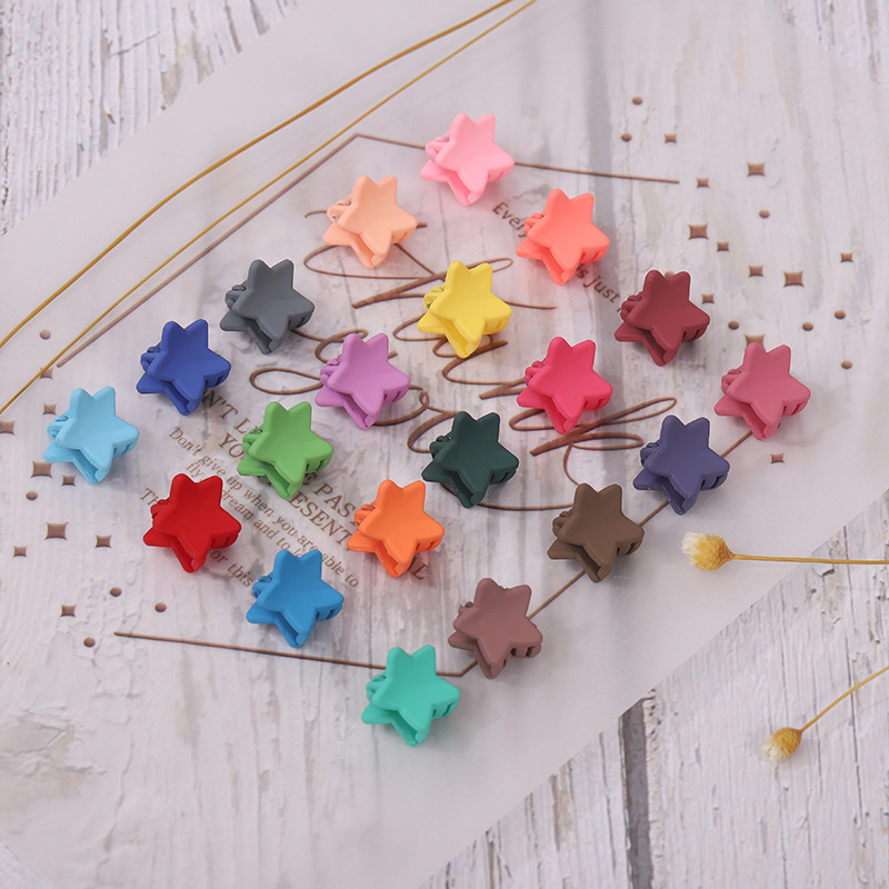 Small Children's Hairpin Frosted Five-Pointed Star Hairpin Spray-Painted Clip Mini Hairpin Korean Style Hair Accessories Headband Side Clip