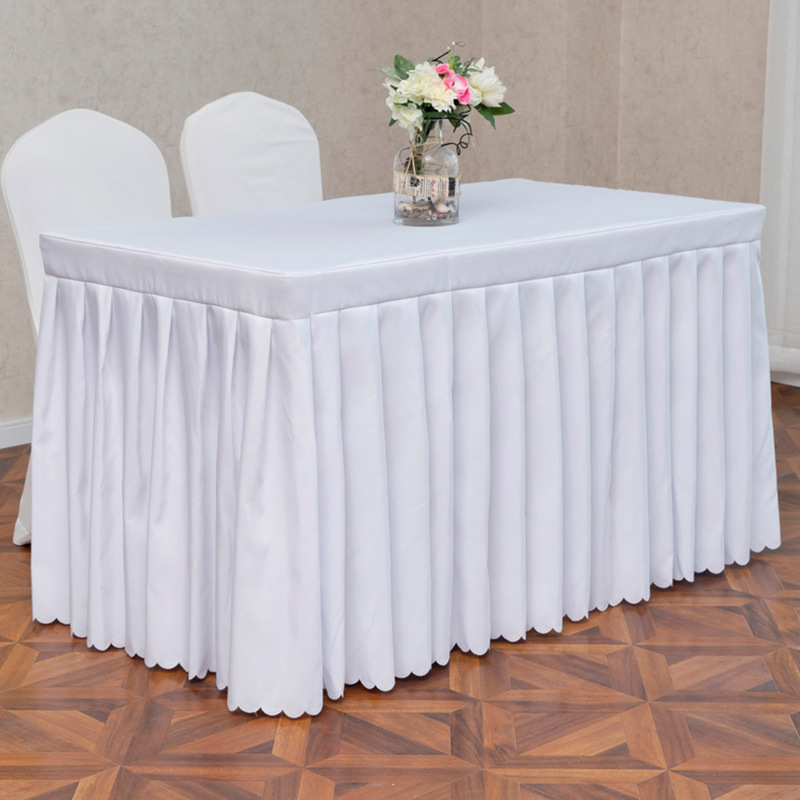 厂家直供单色台布会议桌裙签到桌布桌套现货 展会宴会桌布批发