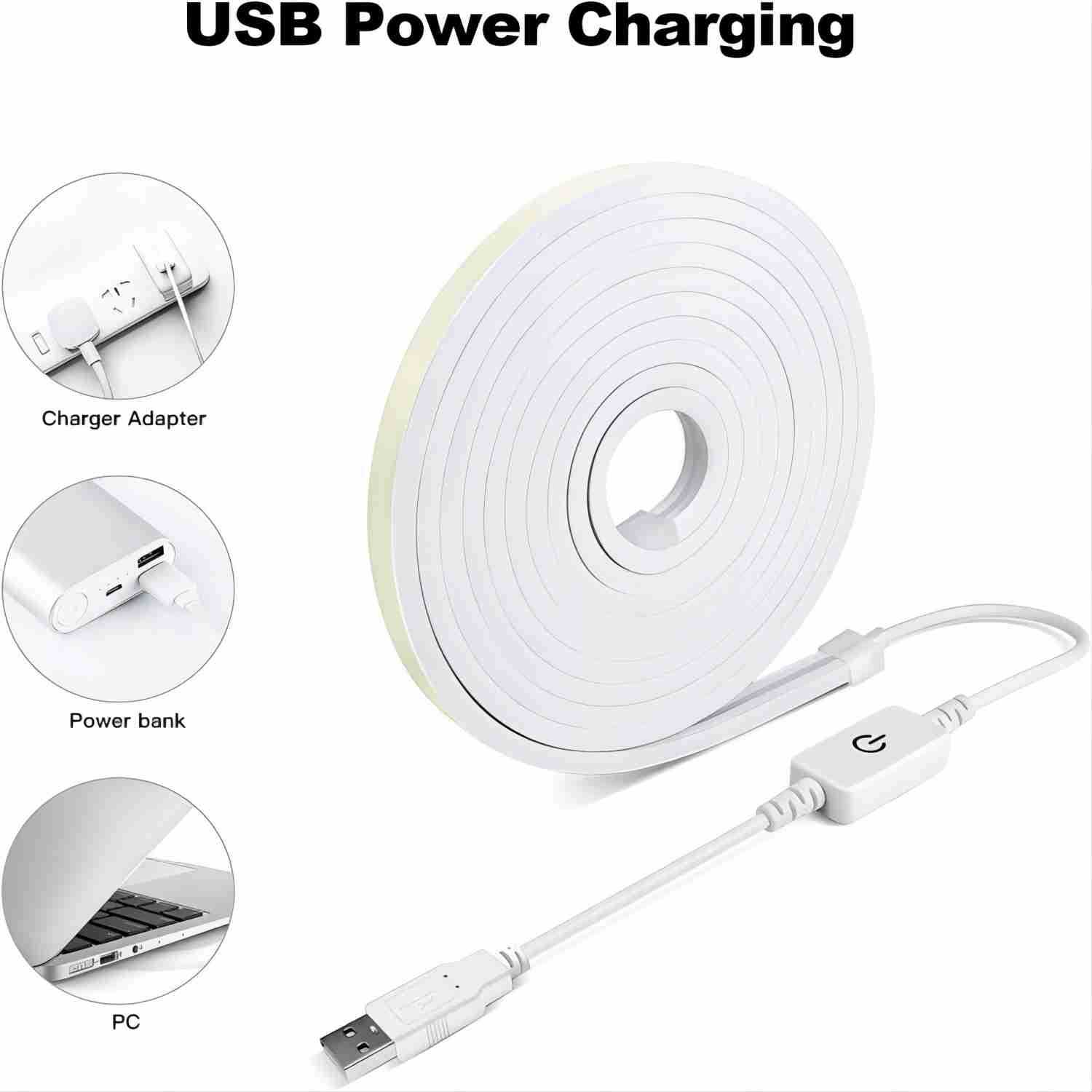 512 lámpara de neón monocromática de 5V, interruptor táctil de control de brillo ajustable de baja tensión 612 correa de neón