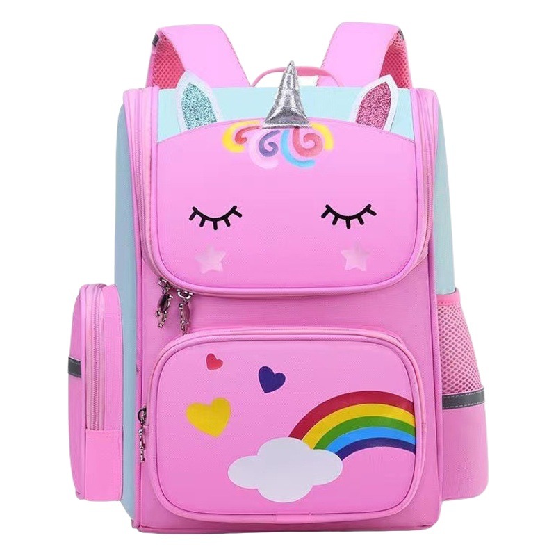 Cartoon Unicorn Schoolbag Primary School Boys and Girls New Space Bag Burden Reduction Ridge Protection Children's Schoolbag Grade 1-6
