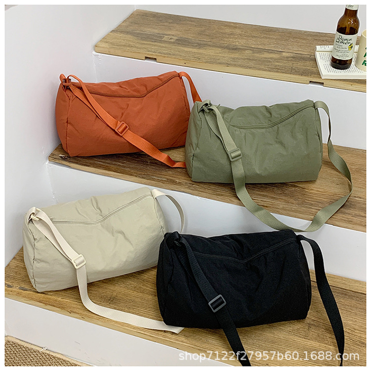 Stitching Soft Cloth Bag Women's Crossbody Bag Japanese Nylon Bag Student Class Bag Large Capacity Cloth Bag Single Shoulder Bag Dumplings