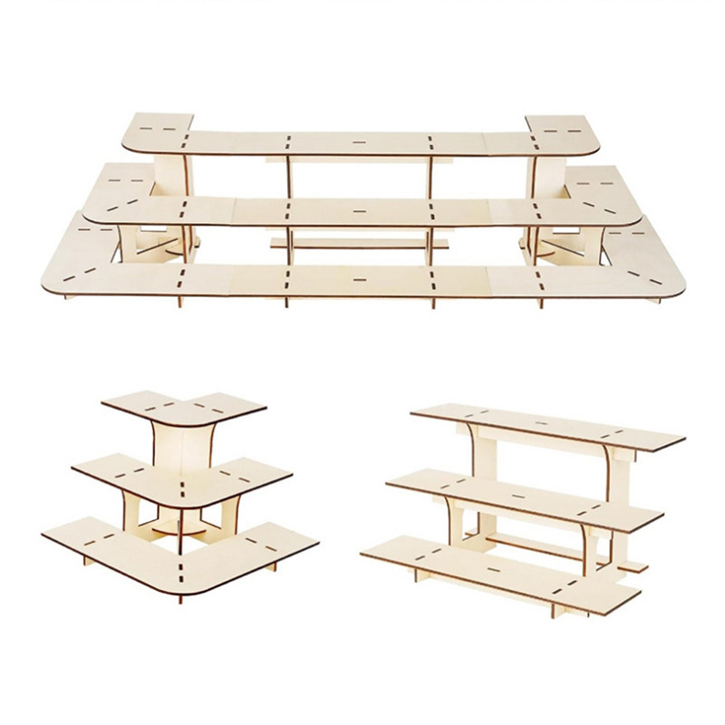 Spot 3-Layer Wooden Retail Display Rack Detachable Portable Shelf Product Storage Rack Desktop Storage Rack