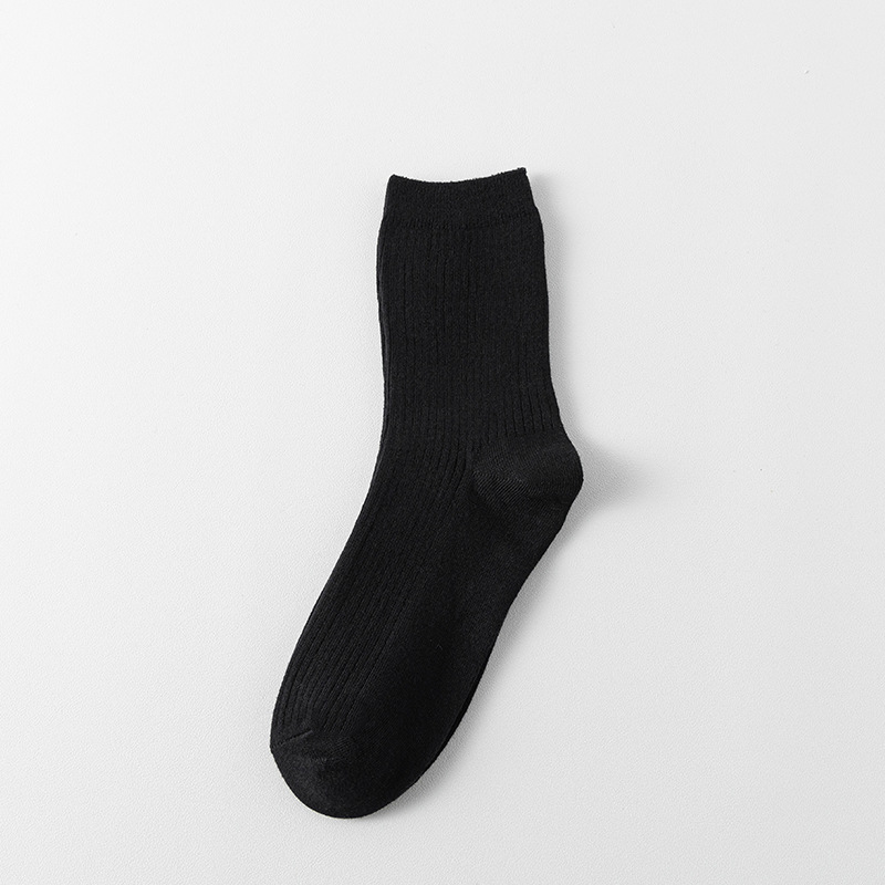 Calcetines de doble aguja calcetines de media pantorrilla de Hombre Calcetines de media pantorrilla de algodón puro de verano cuatro temporadas Otoño e Invierno transpirable desodorante absorbente de sudor color sólido calcetines de negocios