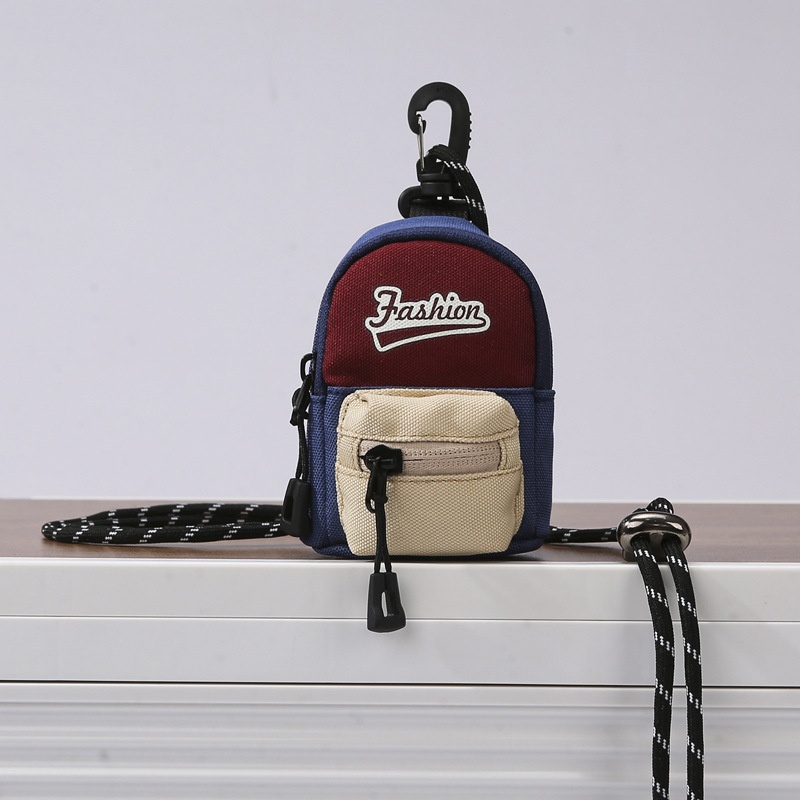 Cross-border New Mini Backpack Headphone Bag Trendy Fashion Oxford Cloth Contrast Change Key Crossbody Bag Red Bag Cross-border New Mini Backpack Headphone Bag Trendy Fashion Oxford Cloth Contrast Change Key Crossbody Bag Red Bag
