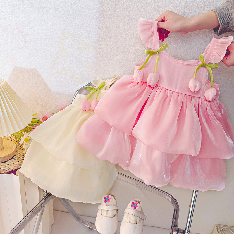 Baby Summer Sling dress 2025 Girl Baby Princess Clothes Bodysuit Summer Princess Style Trendy Skirt
