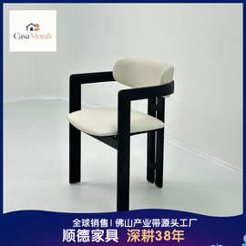 中古实木白蜡木餐椅网红设计师椅子轻奢高级感休闲餐厅椅子皮艺