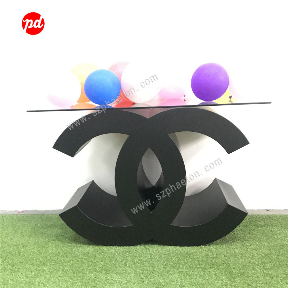 跨境电商 CHANNEL双面甜品台立体字 生日派对装饰桌面字