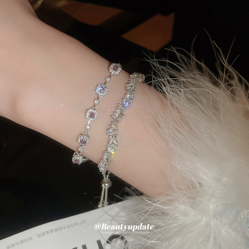 Pulsera ajustable con incrustaciones de circonita, estrella de arista, pulsera de estilo frío de nicho femenino, joyería de moda retro, sentido de alta gama
