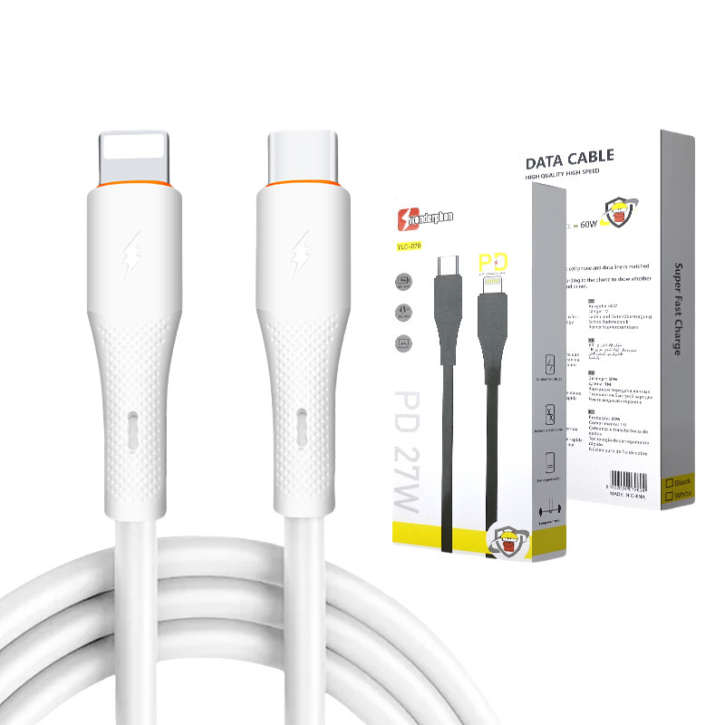 Type-C 8Pin Cable Wholesale Price 1m 60W Smartphone Fast Charging Charger Data Cable