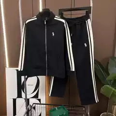 2025 Fall New Stand Collar Embroidered Men's Casual Two-Piece Set Long Pants Jacket Suit Fashionable Handsome Versatile