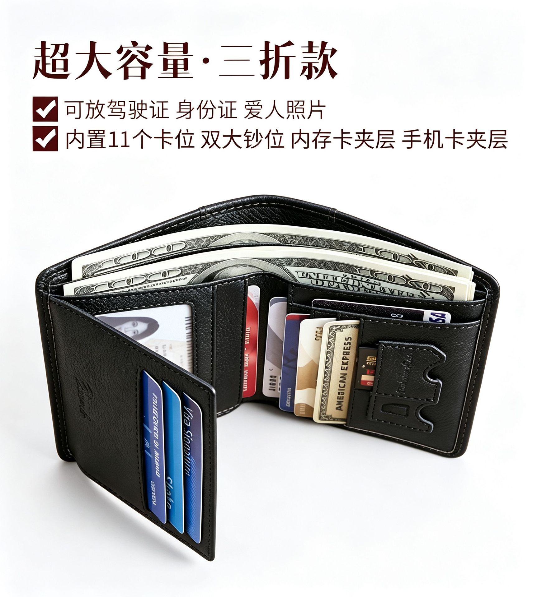 Father's Day Valentine's Day Luxury Gift Men's Automatic Buckle Leather Belt Wallet Set Genuine Cowhide Hot-Selling Online Waistband
