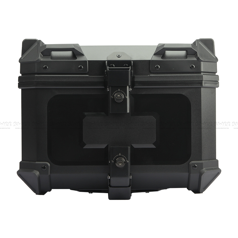 New all black field embossed 45L motorcycle ABS plastic tail box large trunk quick release motorcycle tail box