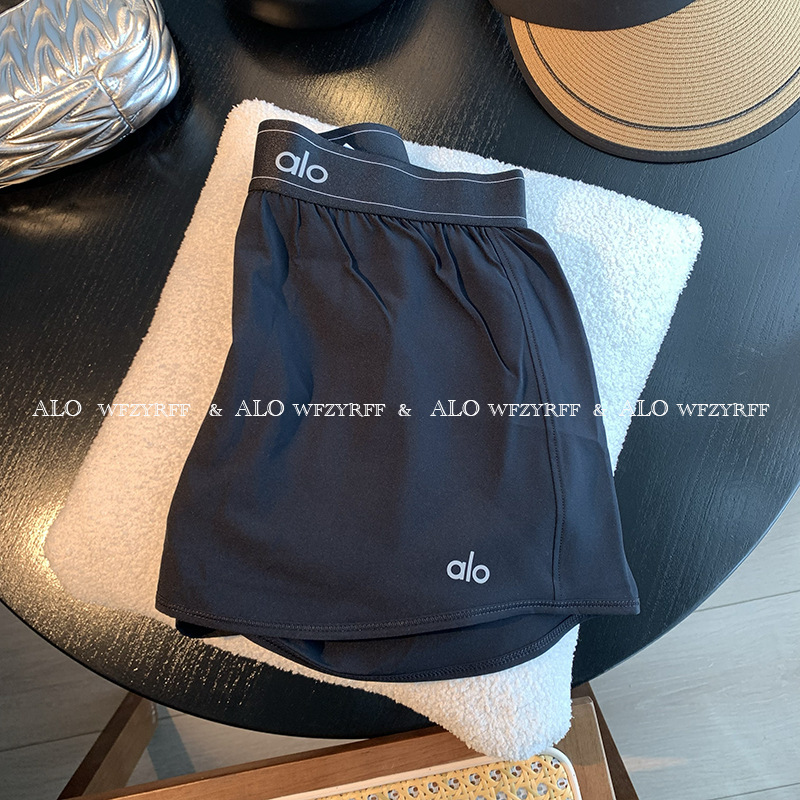 alo瑜伽网球裙高腰弹力休闲运动短裙打底裤半身裙防走光立体印花|undefined