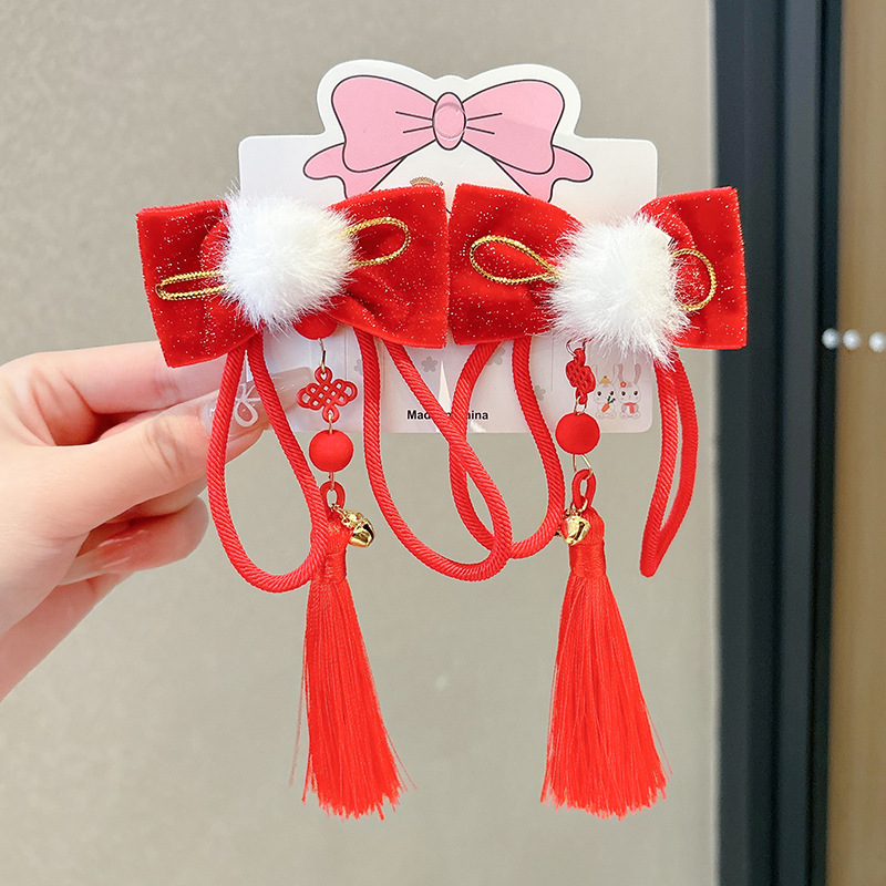 Horquillas Chinas Tradicionales para Niños, Materiales Mixtos, Decorativo, Con Borlas, para Hanfu y Año Nuevo