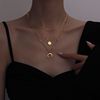 Tide, retro small golden necklace, chain for key bag , European style, light luxury style, simple and elegant design