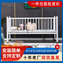 新款步梯款不锈钢儿童床小孩带护栏幼儿园婴儿拼接床湖南厂家批发