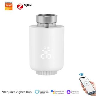 涂鸦zigbee温控阀需要搭配zigbee网关使用温控器节能显示屏带旋钮