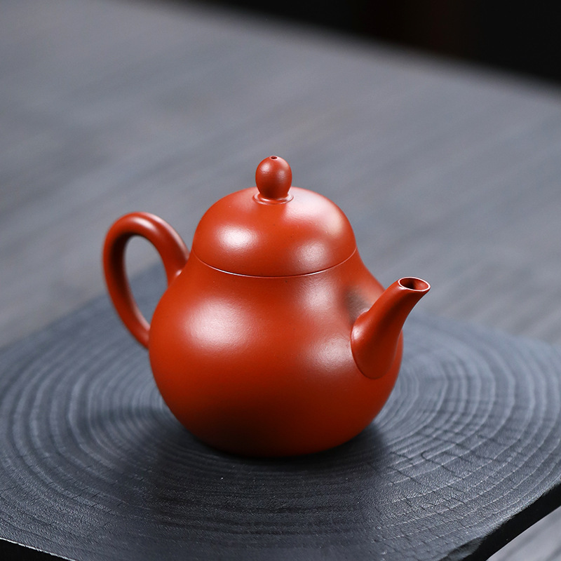 メーカー卸売宜興紫砂壺原鉱朱泥高梨形壺工夫茶器手作りティーポット|undefined