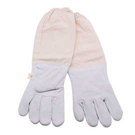 养蜂工具蜜蜂用具防护工具防蛰防刺防割白色羊皮坯布帆布防蜂手套