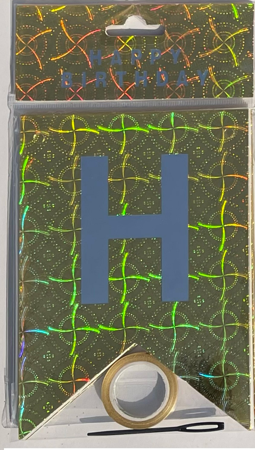 HAPPY BIRTHDAY fiesta de cumpleaños en inglés diseño diagonal de bandera de cola de mermaid letras banderas de color