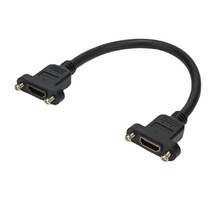 HDMI F TO F、HDMI 黑色母对母带耳朵锁螺丝 双头转接线HDMI线
