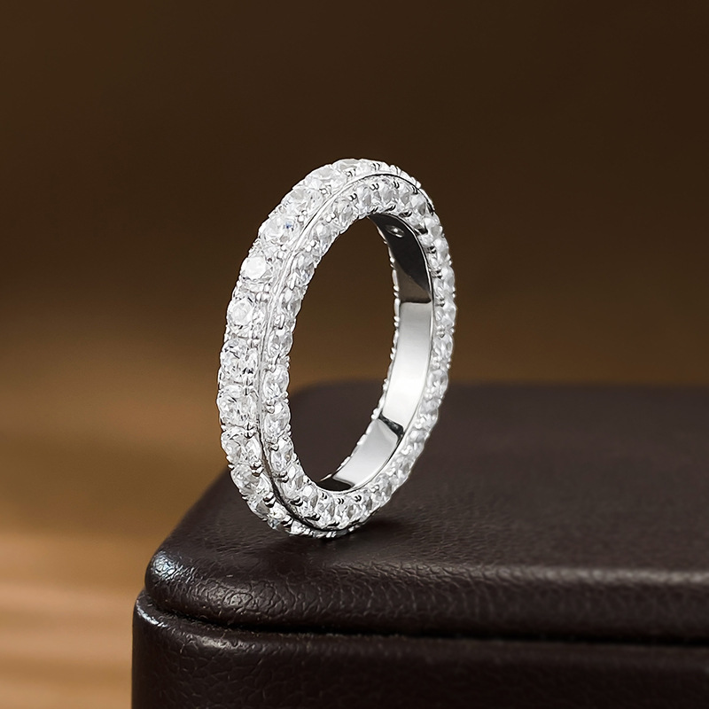 4g Weight Zircon Inlay Material Rings Classification Daily Occasion Sterling Silver Material Geometric Pattern Women's Gender Plating Design Casual, Elegant Style Sterling Silver Geometric Zircon Rings 6