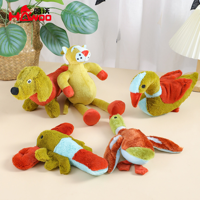 Hawo nueva bolsa de terciopelo coreano sonido felpa juguete para mascotas silbato sonido incorporado suministros de juguete para perros