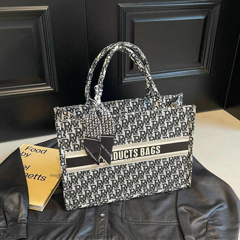Рукодельная сумка через плечо, модный Tote, жаккардовая ткань, 28×10×20 см, шарф в наборе