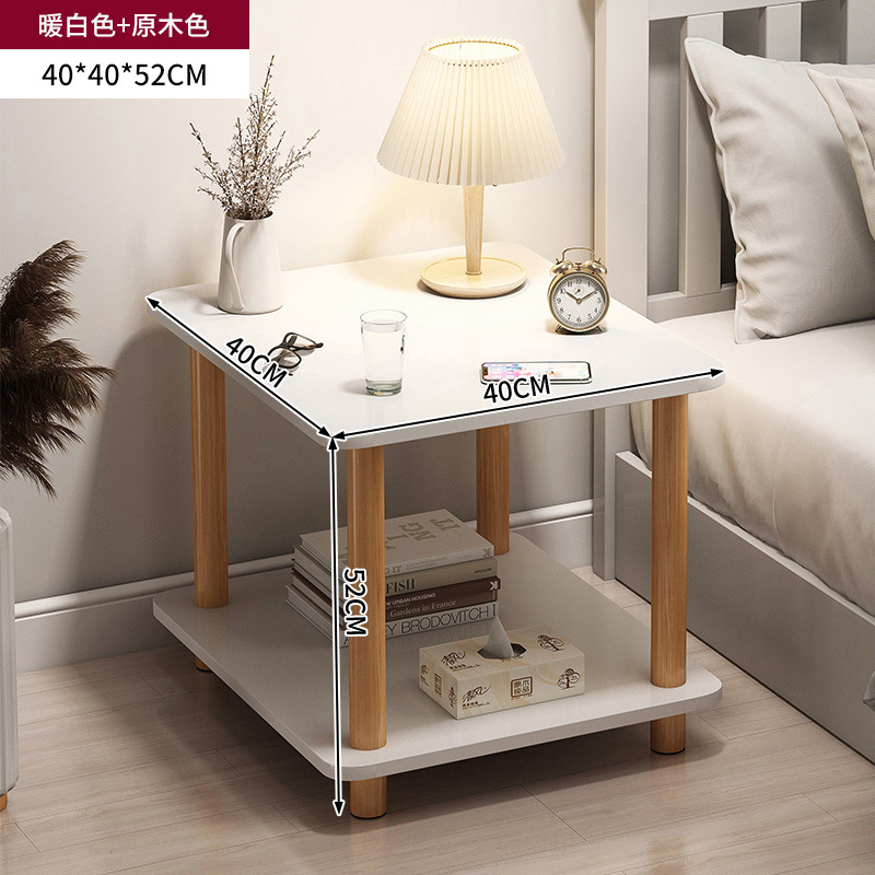 Mesa de cabecera para alquiler de habitaciones, mesa de té moderna y simple, mesa pequeña, dormitorio simple, pequeño estante de cabecera.