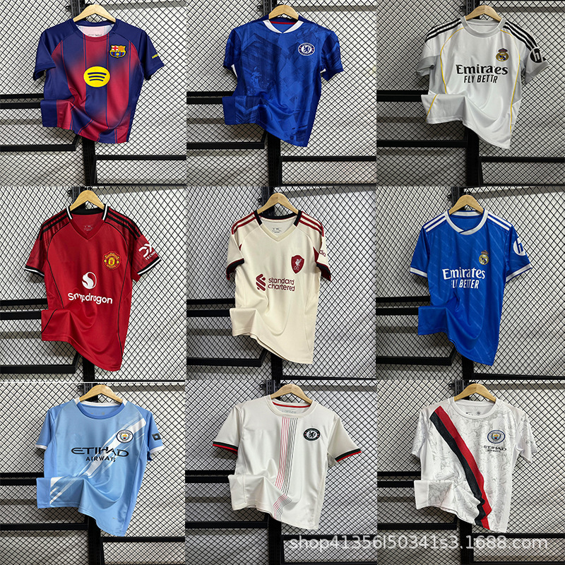 Wholesale 2526 Season Barcelona Real Madrid Liverpool Manchester City Chelsea Fan Version Football Uniform Mbappe Yamal