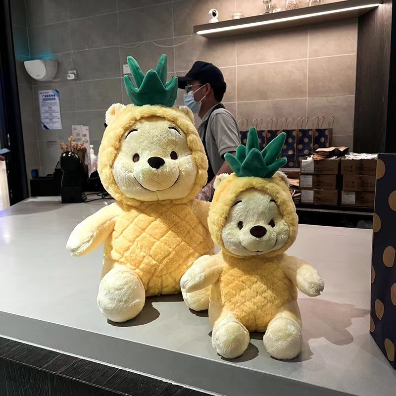 Nuevo peluche de oso con diseño de piña y limón, lindo muñeco de peluche, almohada para dormir para niñas, regalo de cumpleaños, muñeco de peluche.