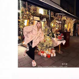 进口皮草外套大衣秋冬保暖皮草时尚女装加厚狐狸毛大毛领圣诞外套