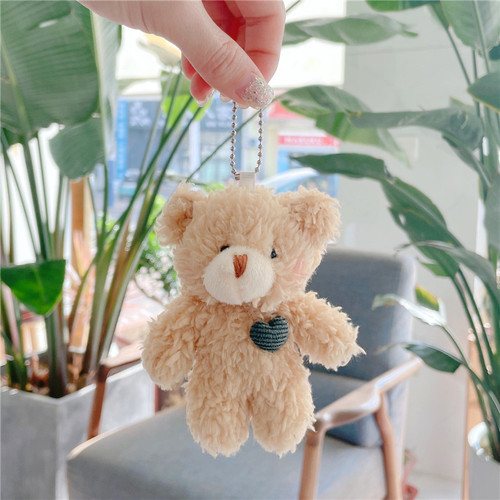 Soft Blush Bear Pendant Cute Baby Bear Teddy Bear Plush Doll Doll Bag Accessory Keychain