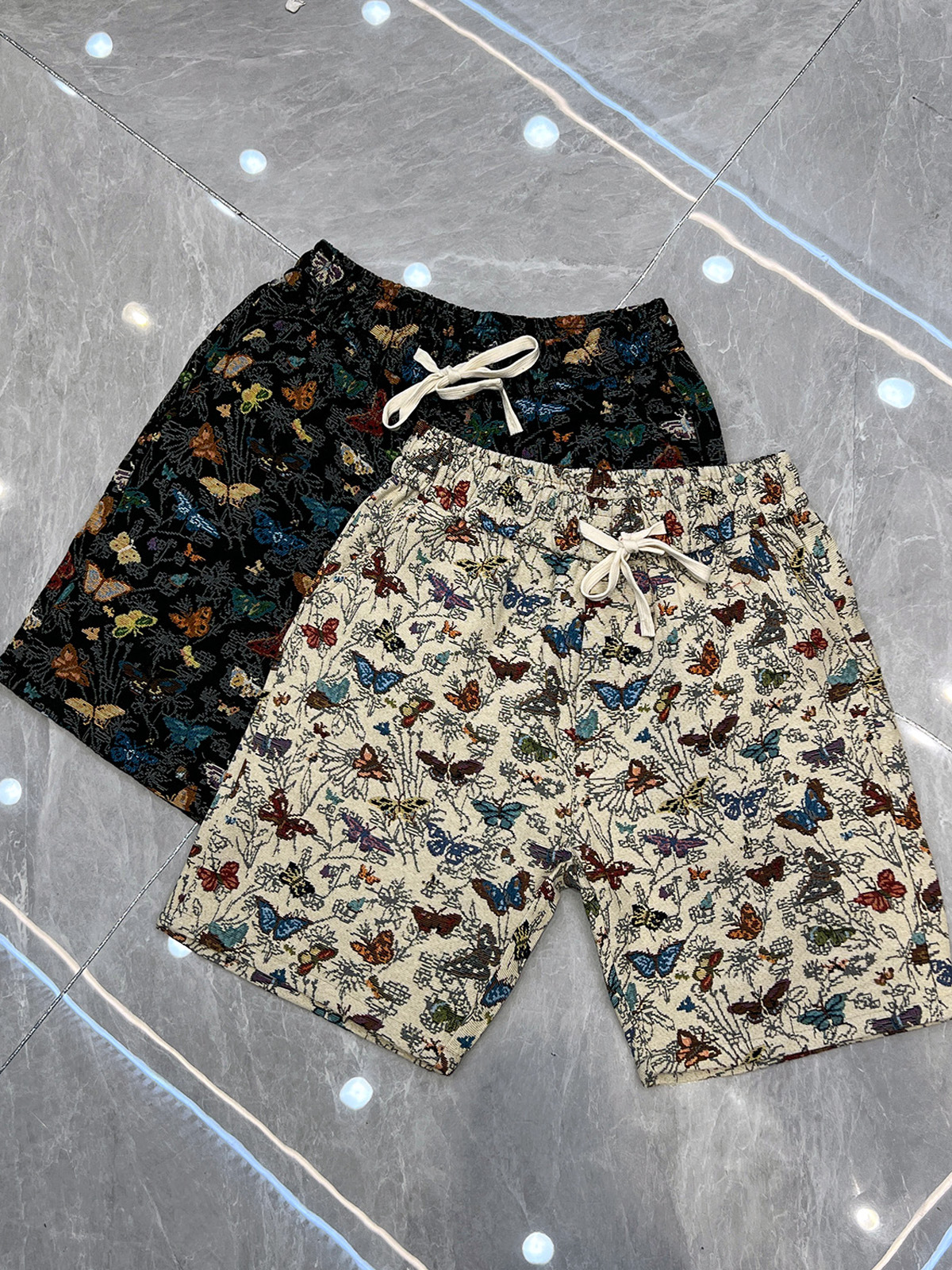 Men's Clothing Men's Summer Casual Loose Straight Leg Shorts Trendy Printed Thin Wide Mid Length Beach Floral Bottoms_viptrois.com