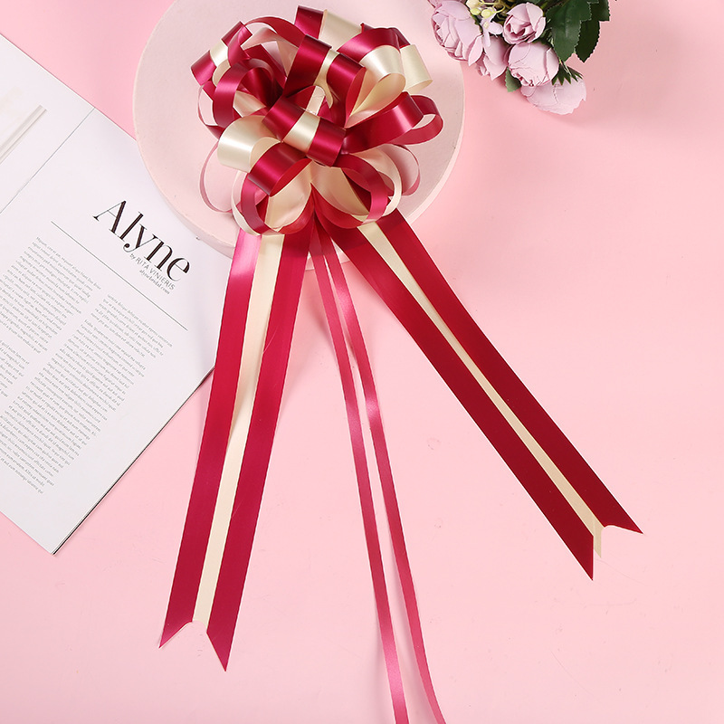 Flor tienda suministros gran perezoso tirar flor material de embalaje de dos colores arco flor bola boda coche mano tirar flor