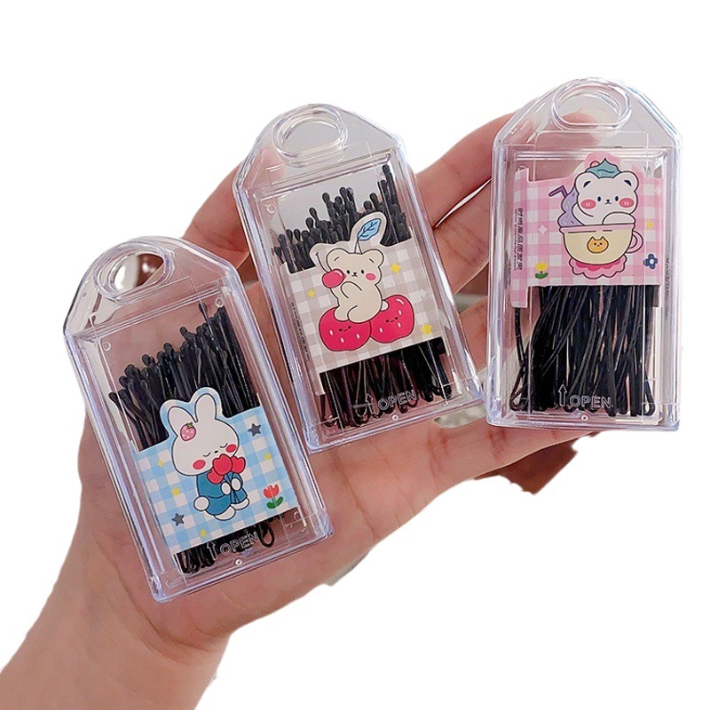 Clip básico negro flequillo lateral clip onda clip de acero Cabeza trasera pelo roto horquilla clip de tocado horquilla