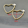 Fashionable earrings heart shaped, trend golden ear clips, wholesale, no pierced ears