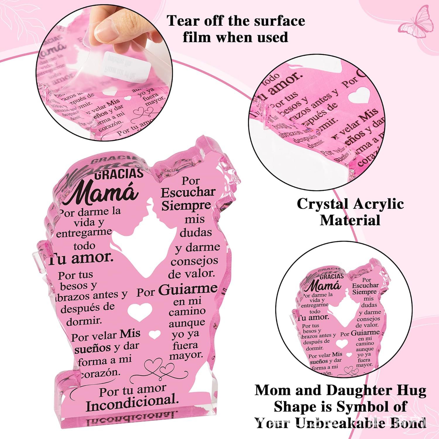 跨境母亲女儿拥抱牌匾标志最好的母亲礼物母亲节圣诞节纪念品礼物