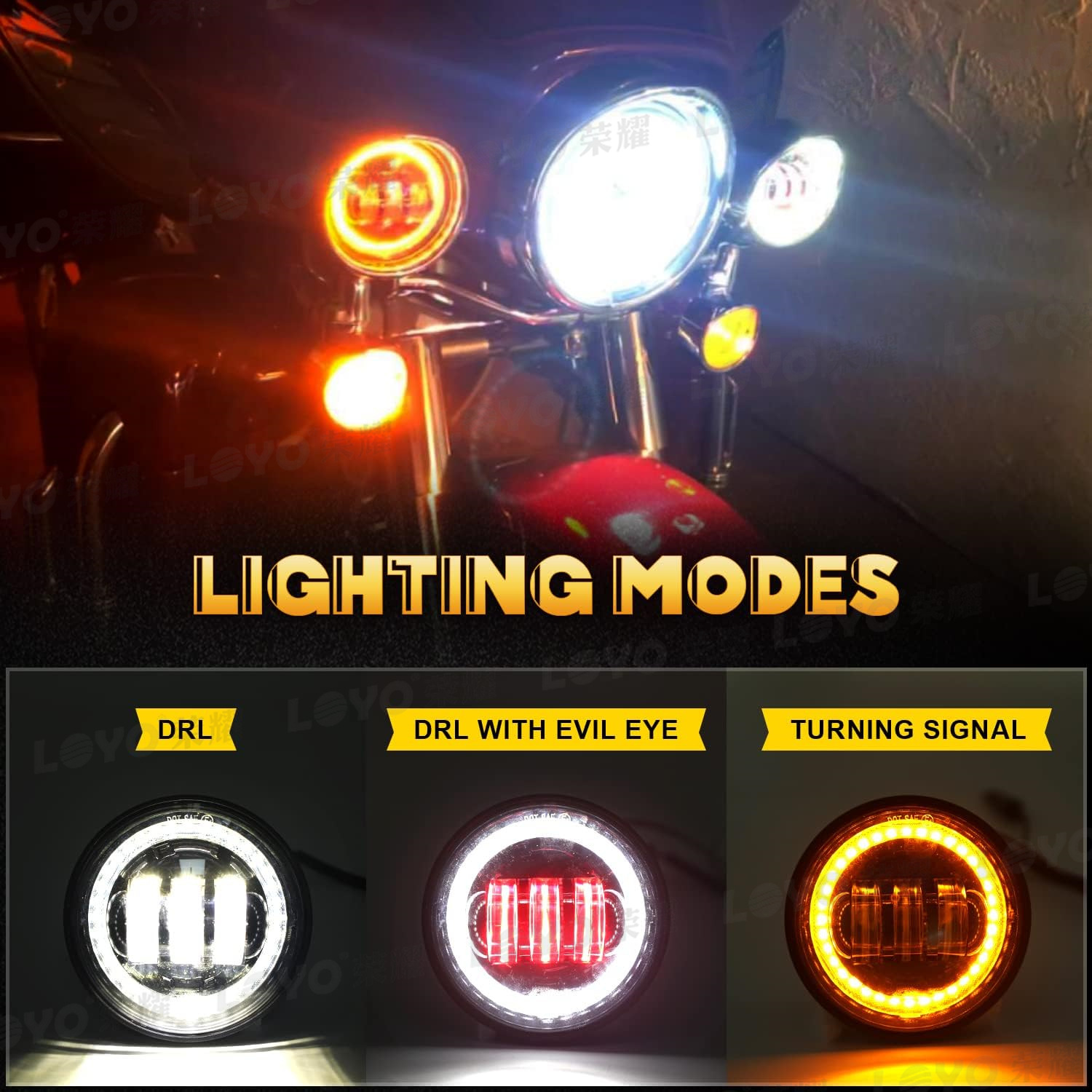 4.5 inch Harley fog lamp 30W Harley motorcycle modified LED fog lamp with aperture Devil eye