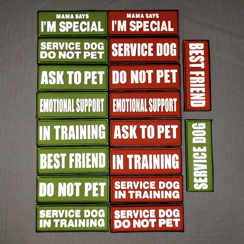 Reflective Velcro Badge Service Dog Badge Pet Vest Badge Decorative Embroidery Sticker Working Dog Cloth Sticker Patch
