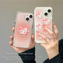 日系卡通粉色猫咪适用iphone13/12pro max苹果13手机壳15 max防摔